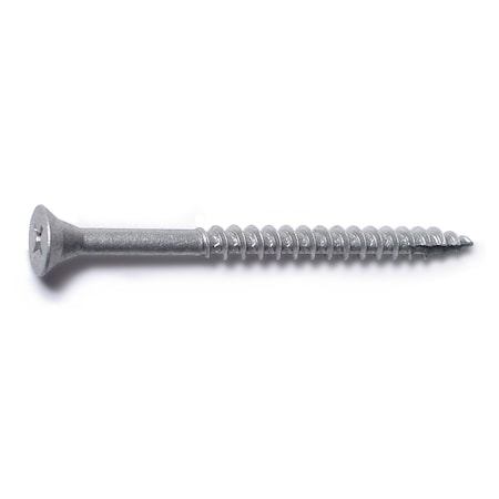 Buildright Deck Screw, #8 x 2-1/2 in, Steel, Flat Head, Phillips Drive, 105 PK 09160